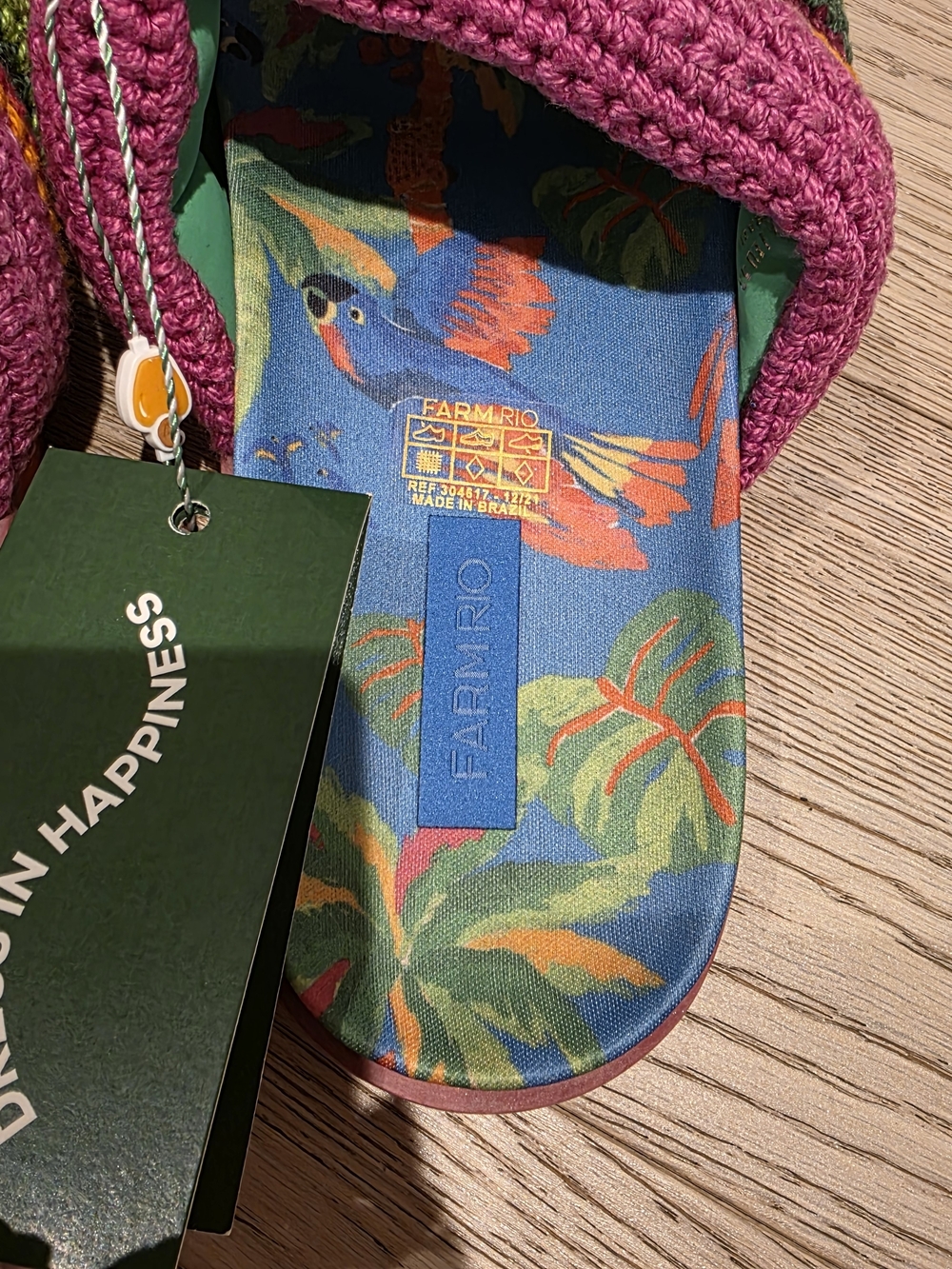 FARM Rio Colorful Crochet Strap Slide Sandals - Multi Color Size 41 11US - Picture 6 of 7